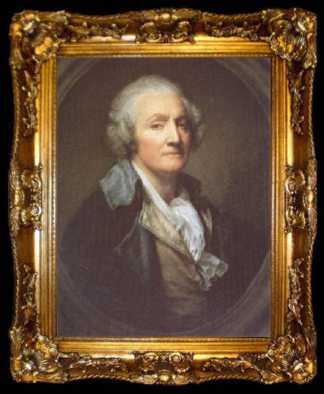 framed  Jean Baptiste Greuze Portrait of the Artist (mk05), ta009-2